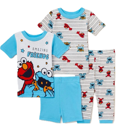 Baby Boys' Sesame Street 4-piece
Cotton Pajamas. 24M