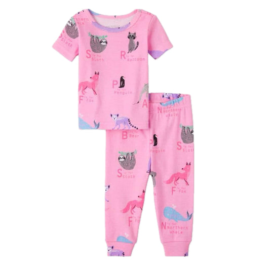 Toddler Girl’s ABC’s Snug Fit Cotton Pajamas - Pink.  5T