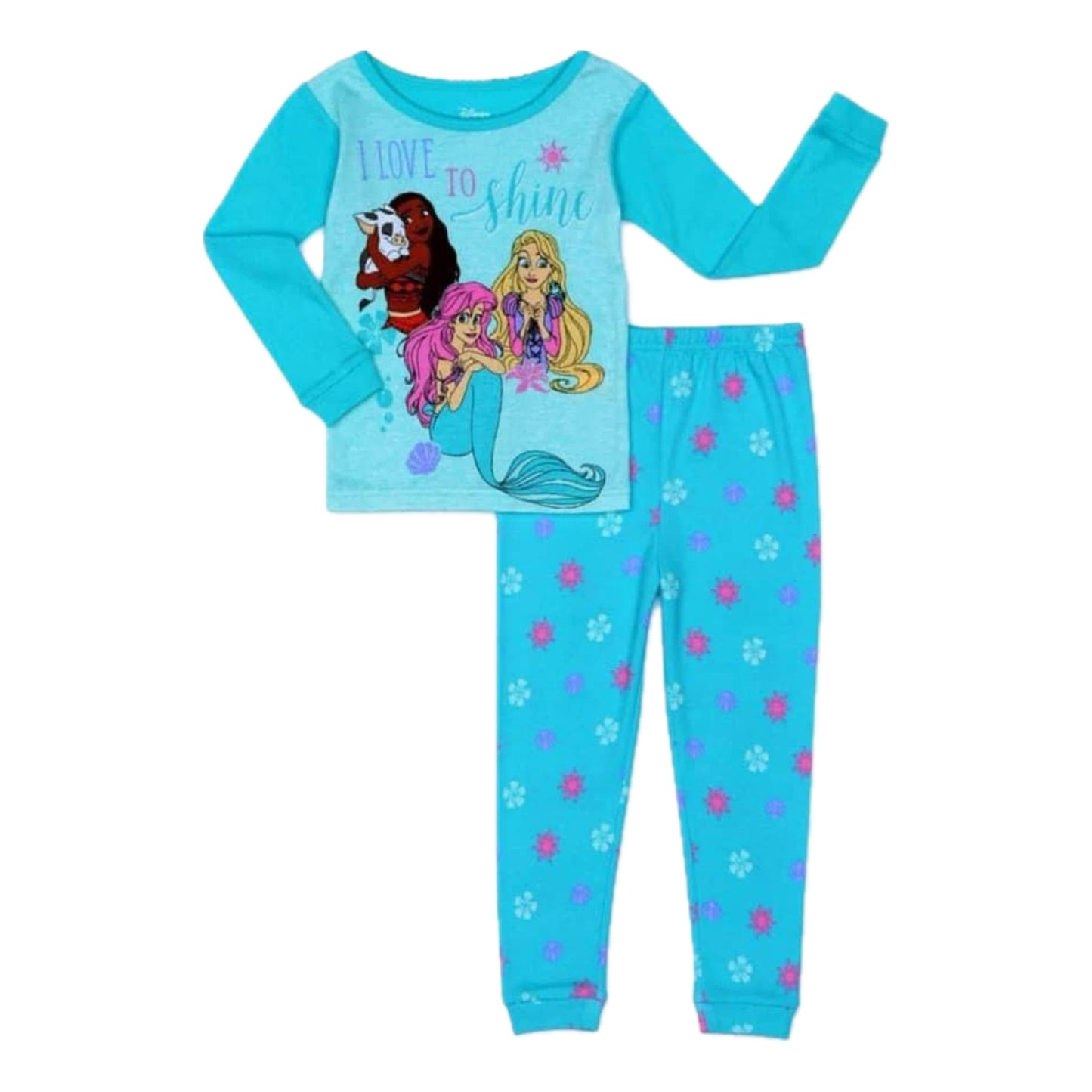 Toddler Girls Princess Snug Fit 2-piece Pajamas Set. 2T