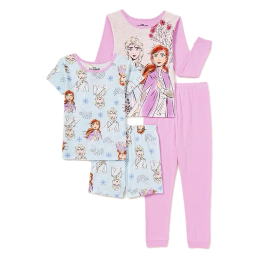 Girls Disney Princess 4-piece Pajama Set. Size 8