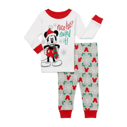 Toddler Boys Mickey Mouse Christmas Pajamas. 3T