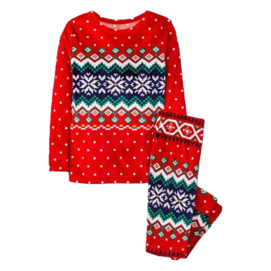 Toddler Boys 2-piece Christmas Pajamas - Fairisle Red. 4T