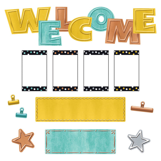 I ♥ Metal Wipe-Off Welcome Mini Bulletin Board Set